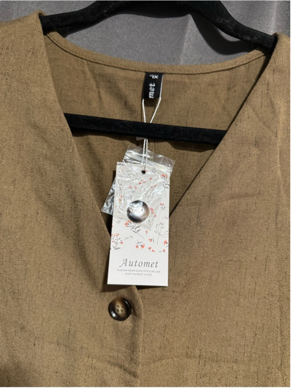 Automet Button-Front Vest in Brown - XL - Picture 4 of 4